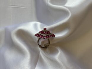 Silver Ruby Fan Statement Ring