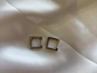Silver Square Hoop Earrings