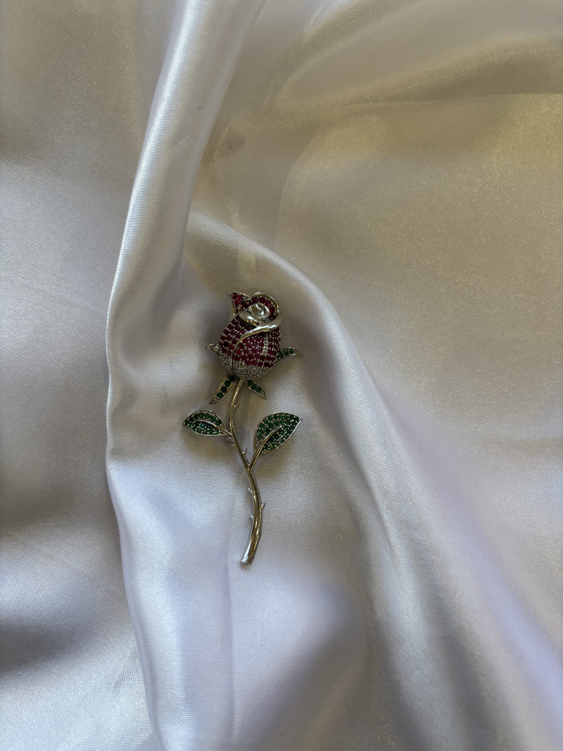 Crystal Rose Lapel Brooch - Image 3
