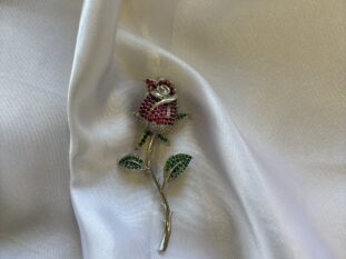 Crystal Rose Lapel Brooch