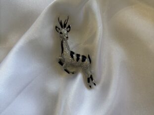 Crystal Antelope Brooch