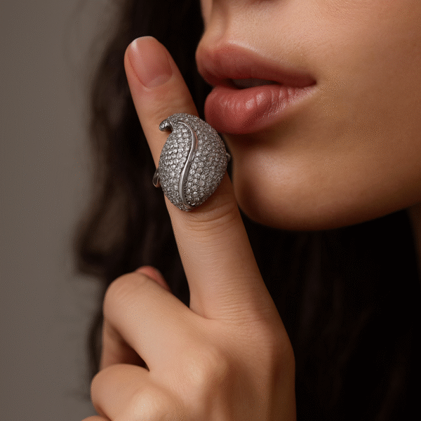 Lunar Crest Pavé Ring