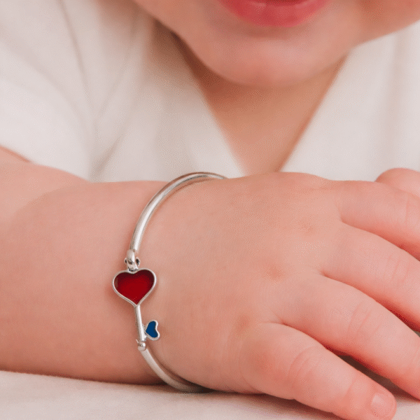 Little Heart Silver Anklet Set