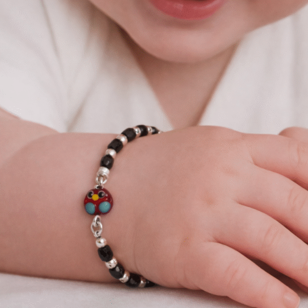 Little Guardian Silver Bead Anklet Set