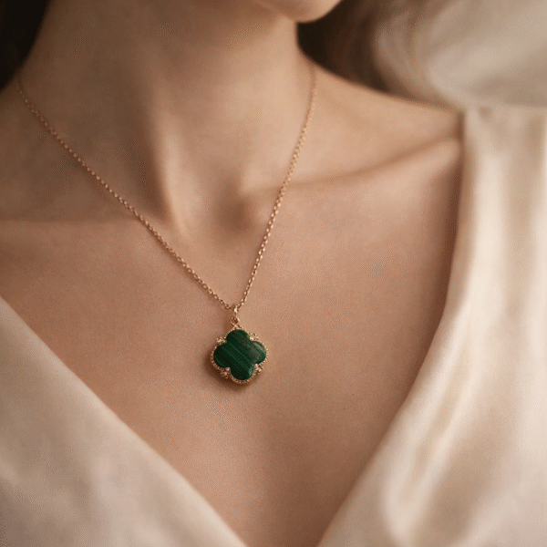 Emerald Clover Charm Necklace