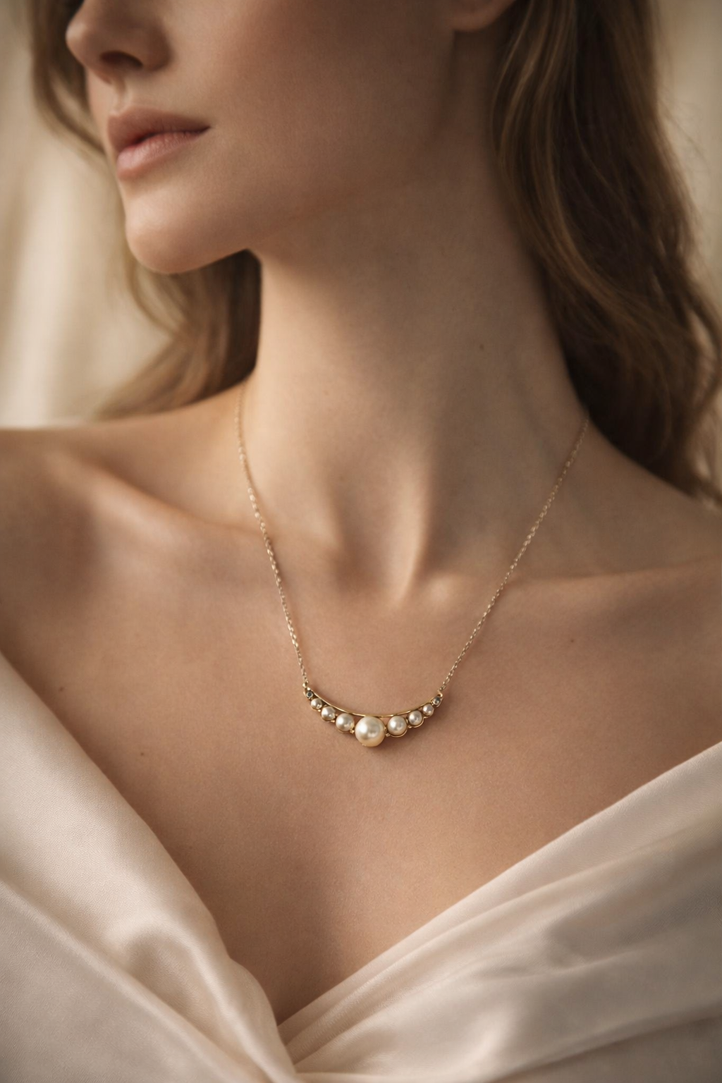 Pearl Crescent Grace Necklace