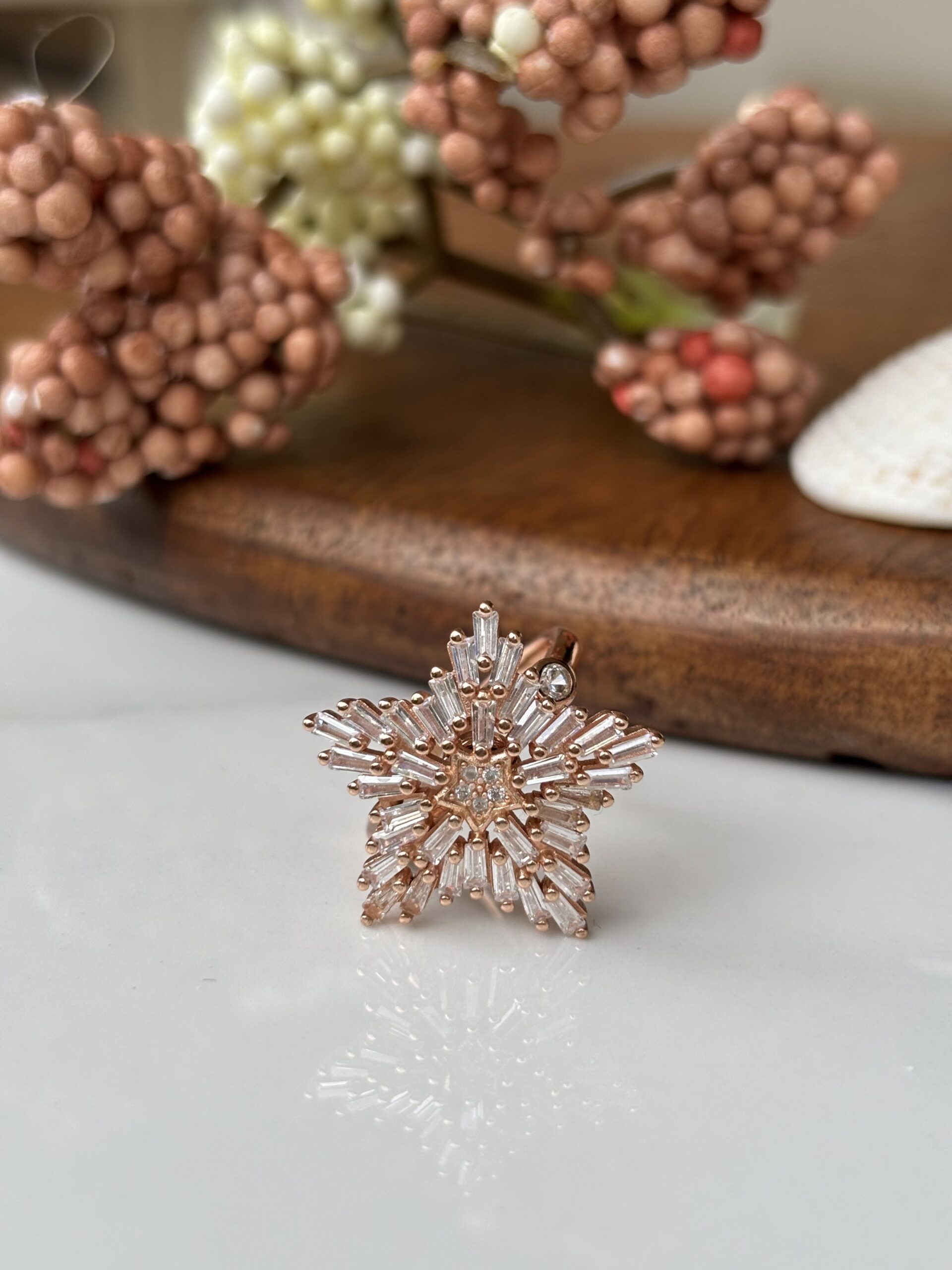 Golden Starburst Radiance Ring