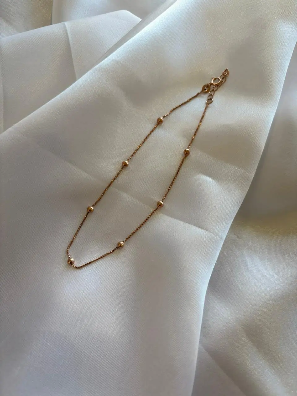 Golden Whisper Beaded Anklet - Image 2