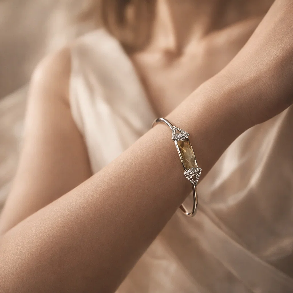 Golden Prism Crystal Bangle Bracelet