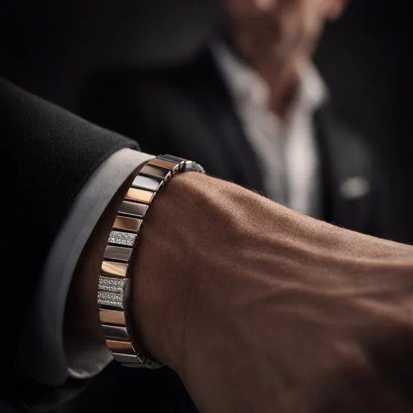 Dual-Tone Swastik Chain Bracelet