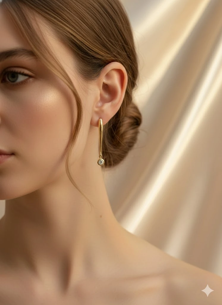 Golden Whisper Drop Earrings