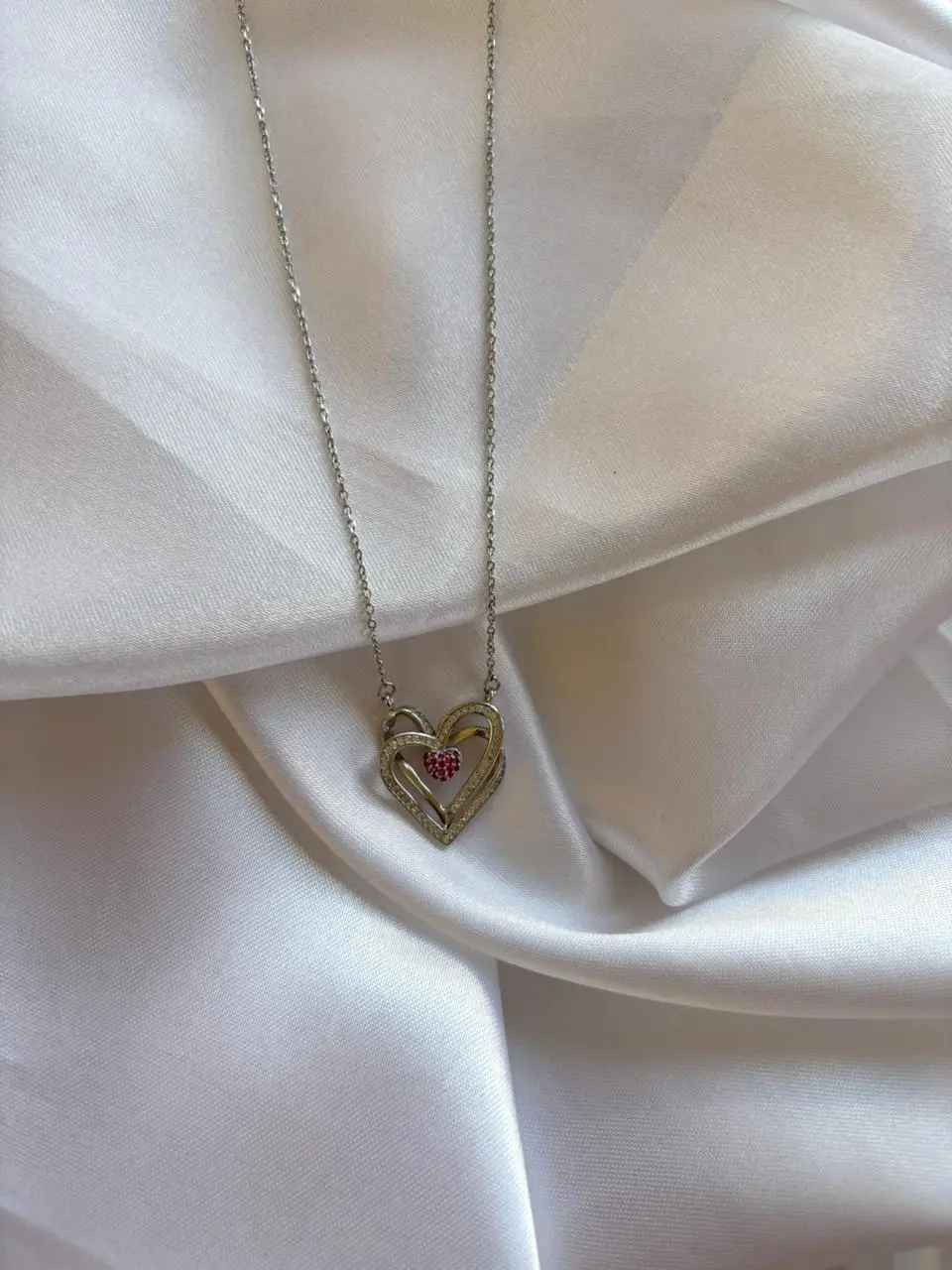 Golden Embrace Heart Pendant Necklace - Image 2