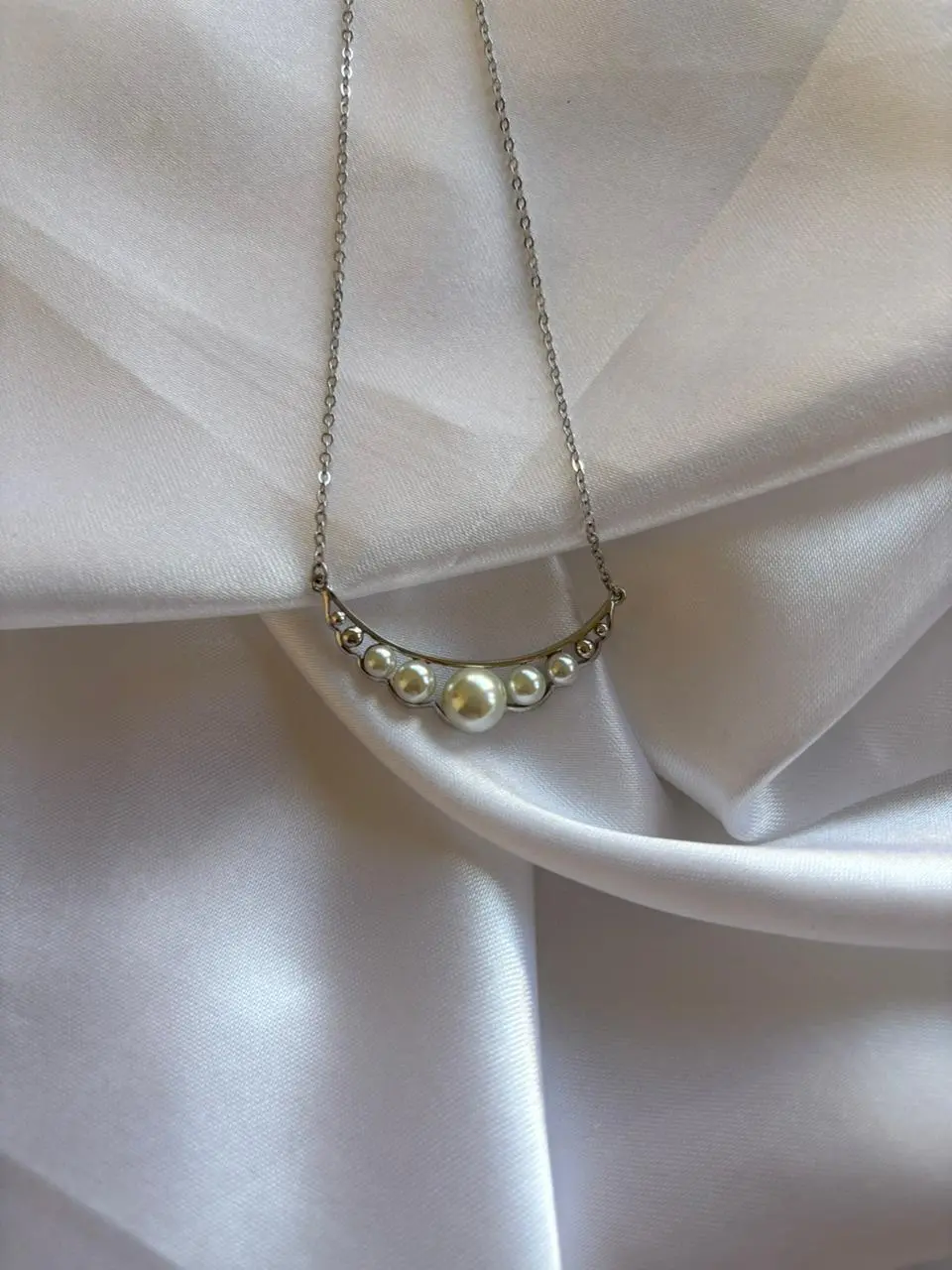 Pearl Crescent Grace Necklace - Image 2