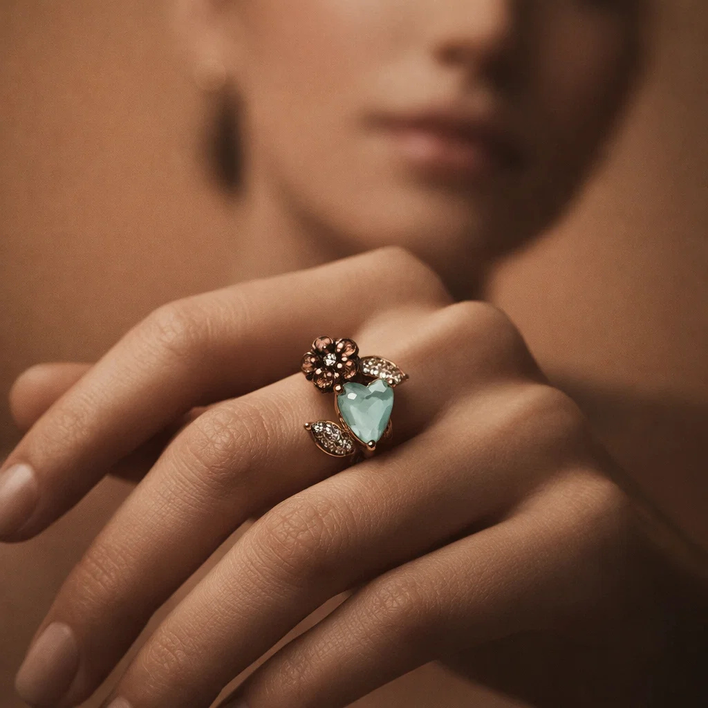 Verdant Heart Blossom Ring